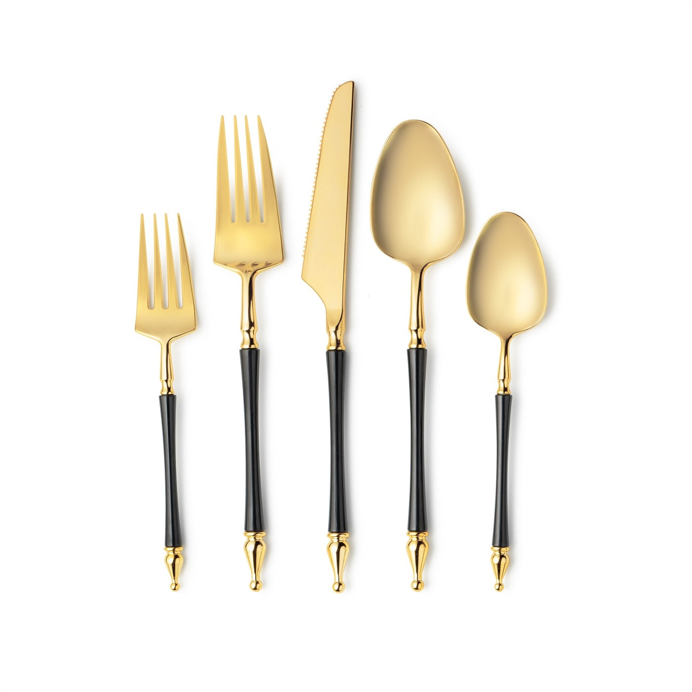 Flatware Collection Gold/Black - 40 Count