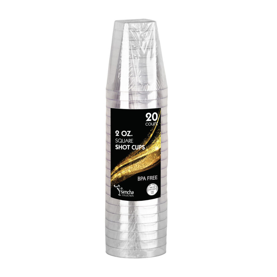 Square Hard Plastic Shot Cups- 20 Count - The Closeout Connection