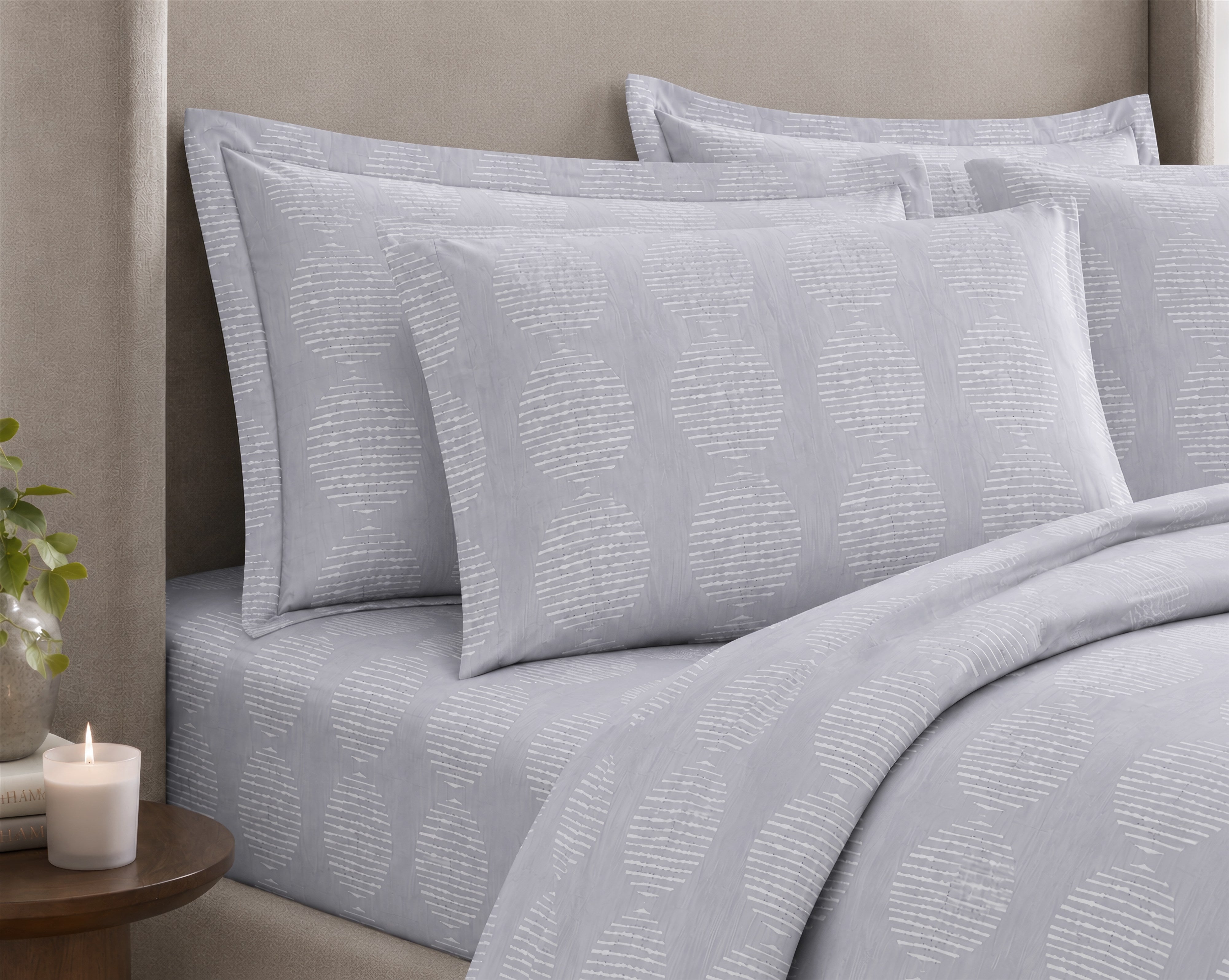 Luxe Stripe Dots Bedding Set - side view