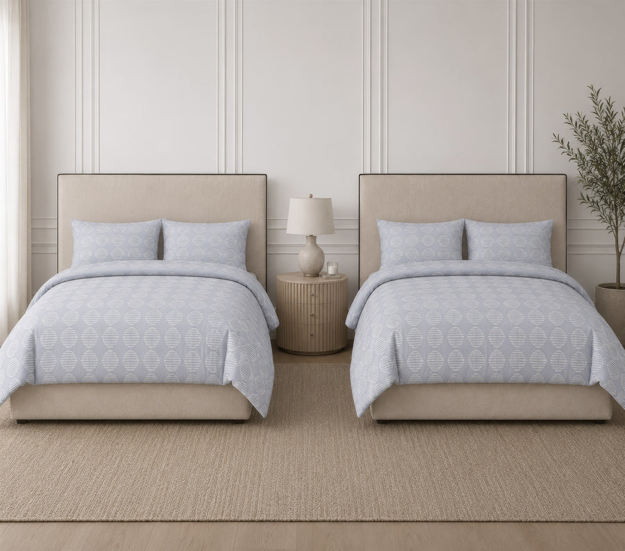 Luxe Stripe Dots Bedding Set - twin beds