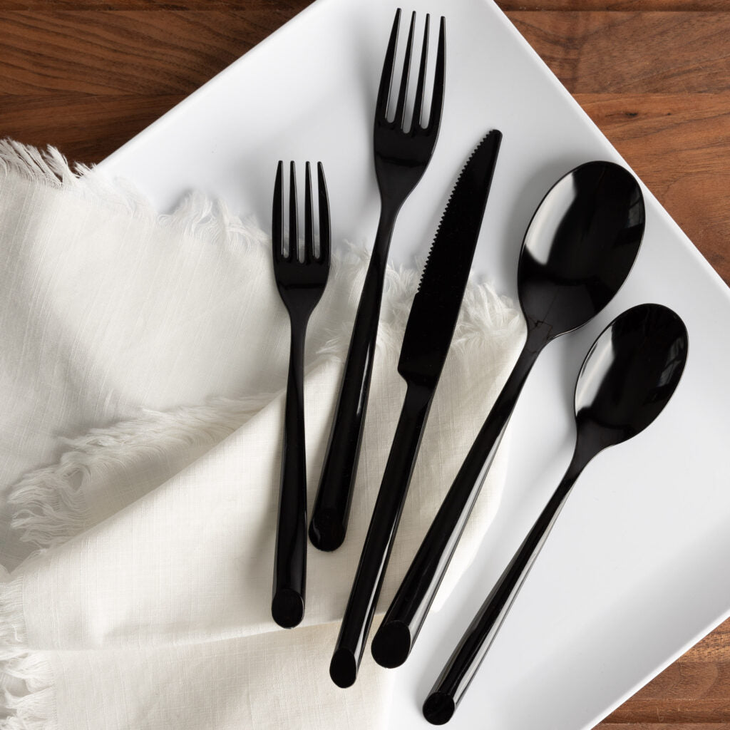 Suave Flatware Black place setting detail#Color_Black