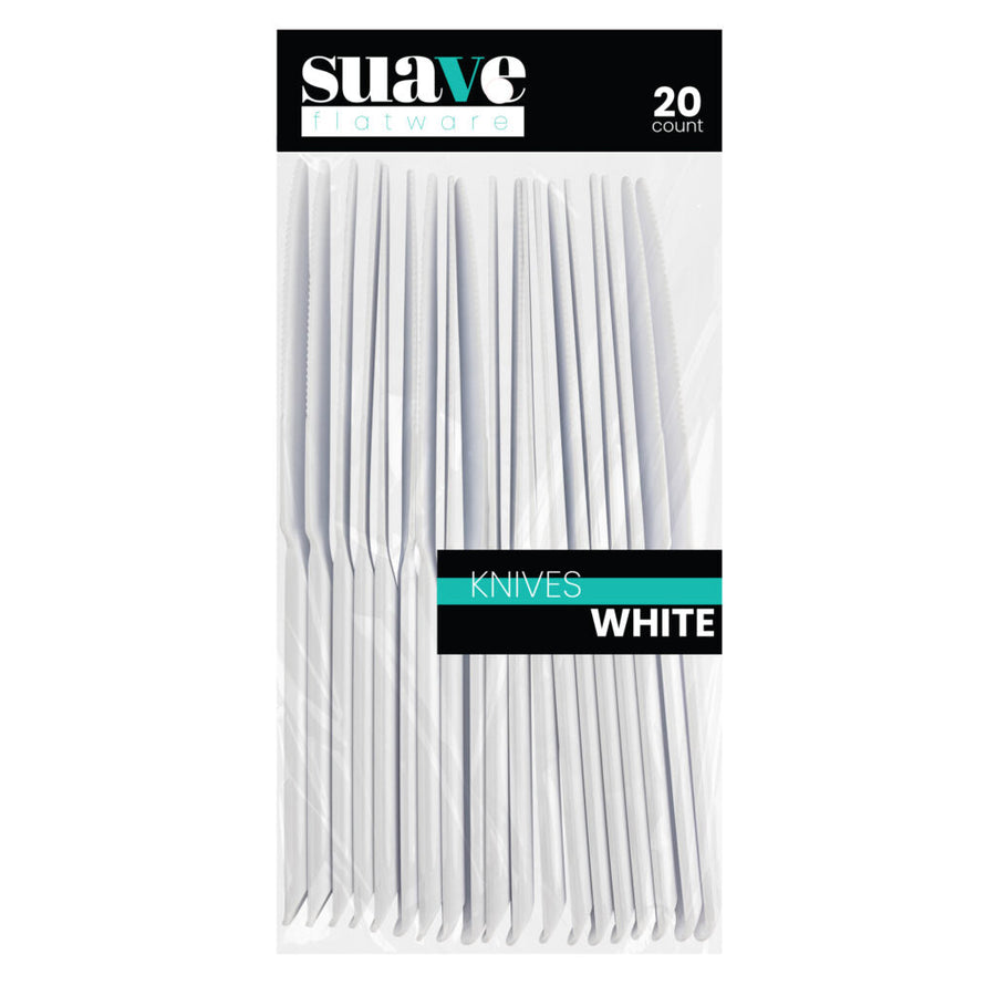 Suave Flatware White Knives - 20 Count