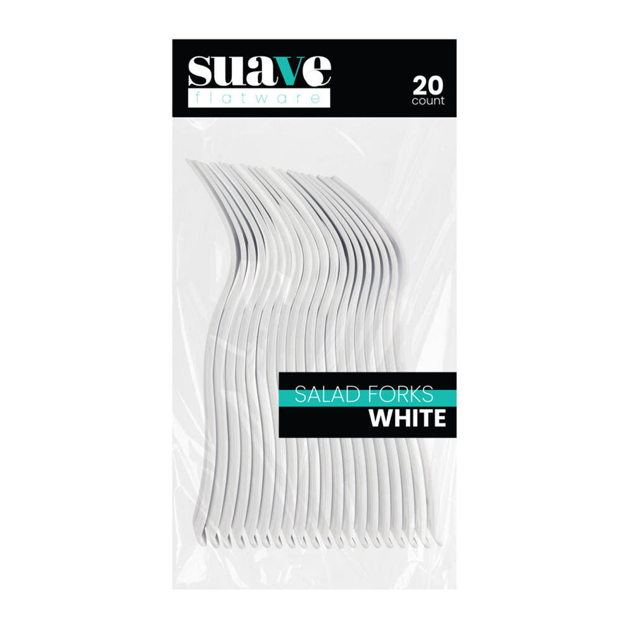 Suave Flatware White Salad Forks - 20 Count