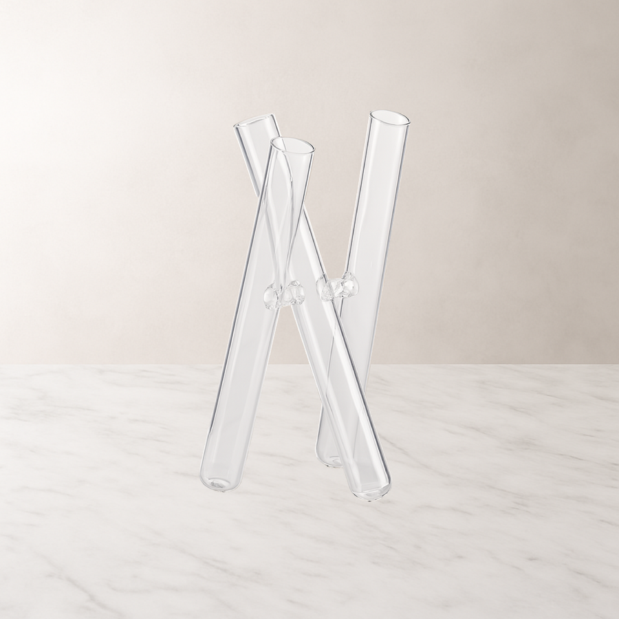 Florence Criss Cross Tube Vase - The Closeout Connection