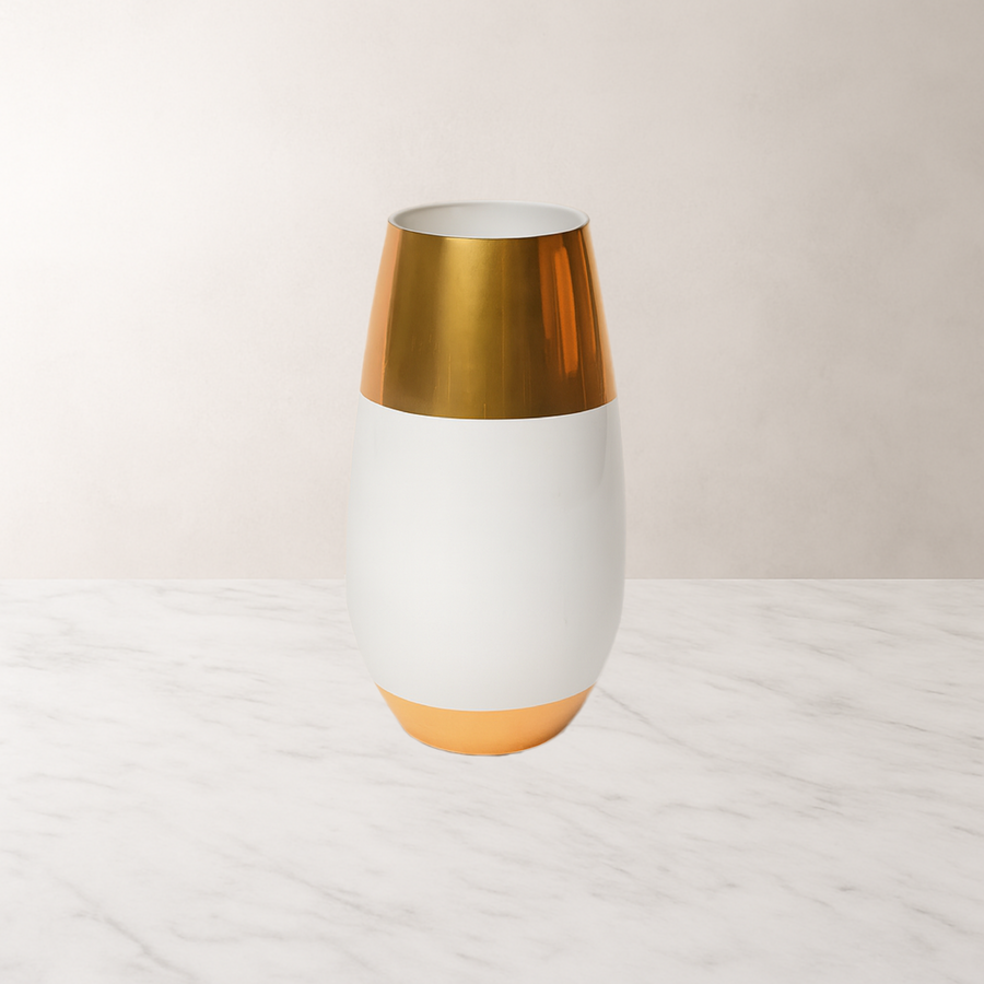 White and Gold Glass Vase - The Closeout Connection