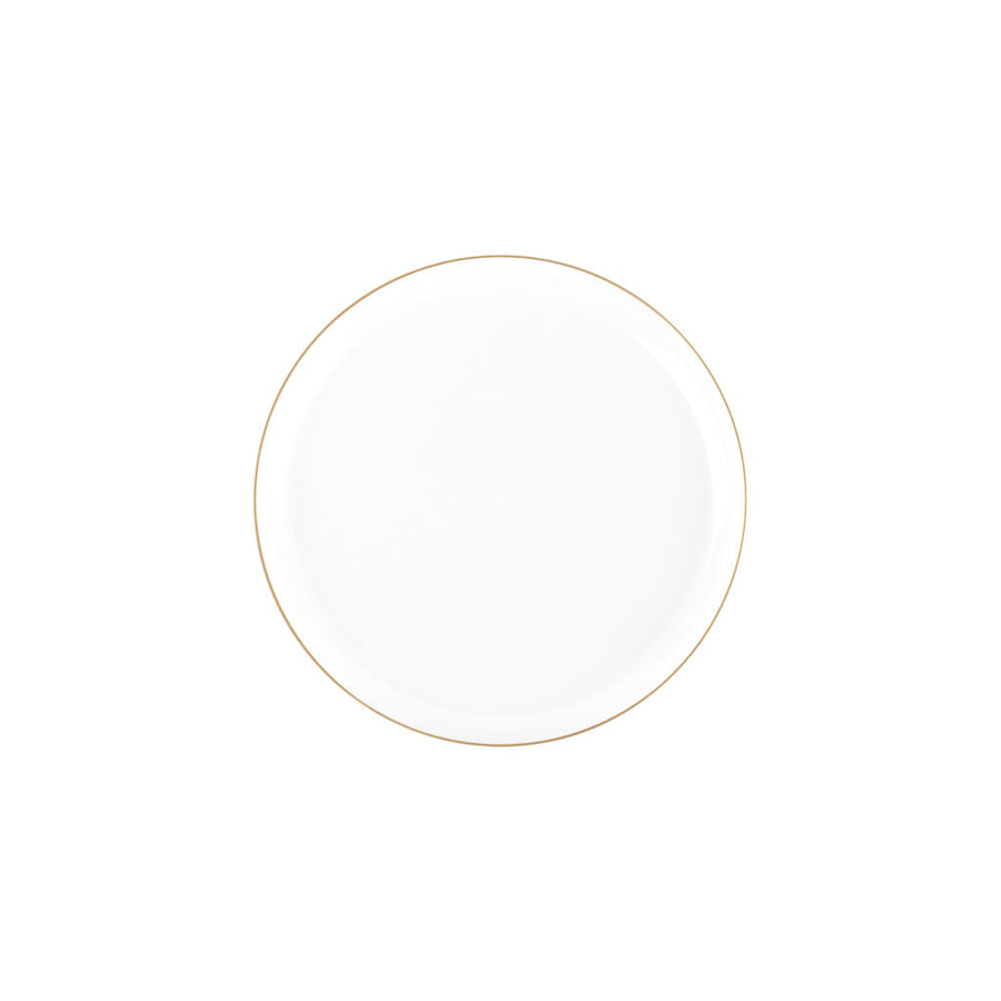 Edge Collection Round Plates - 10 Count - White/Gold