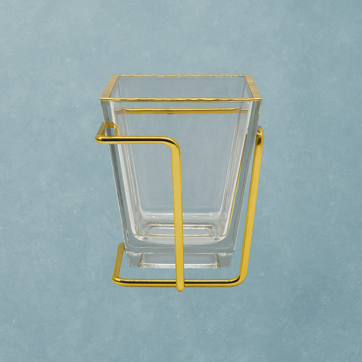Monte Carlo Gold Rimmed Bowl with Gold Metal Stand