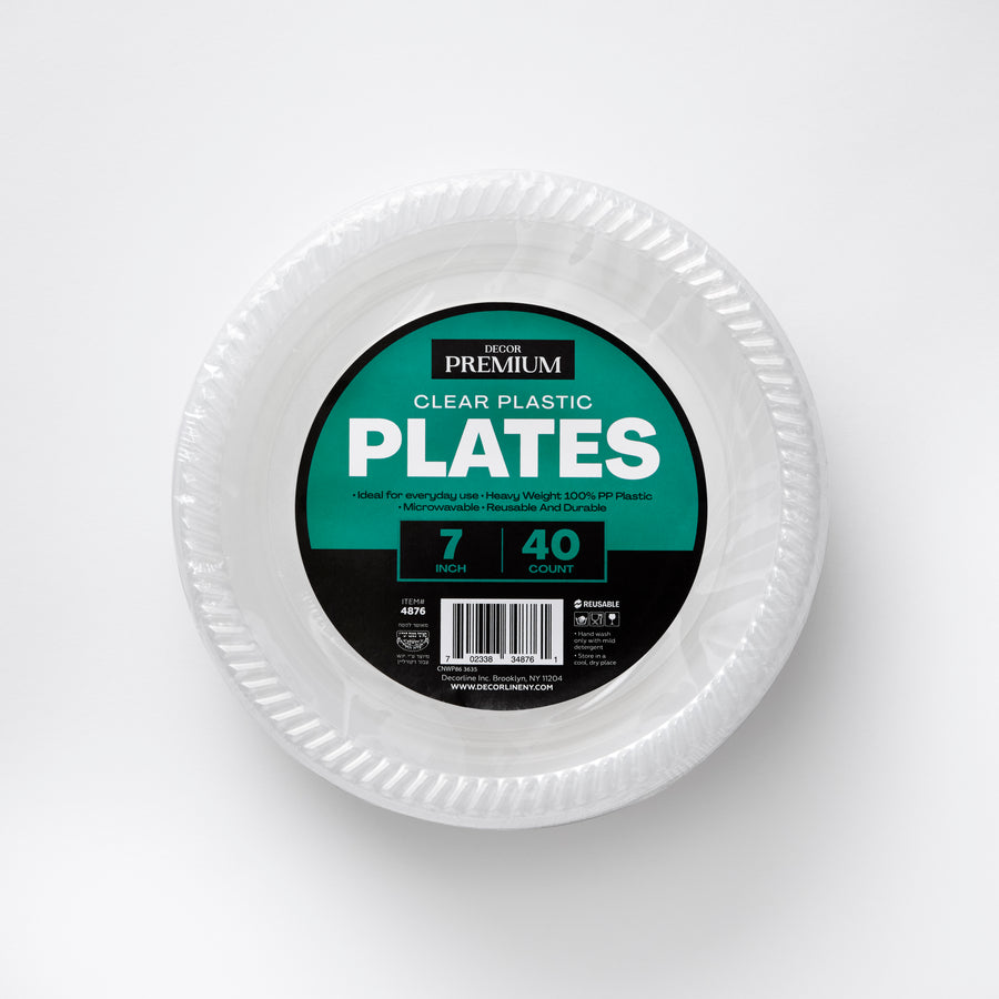 Clear Plastic 7" Plates 40 count