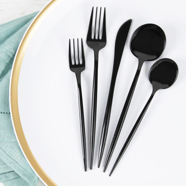 Flatware in Black 40 Count by Novelty - The Closeout Connection