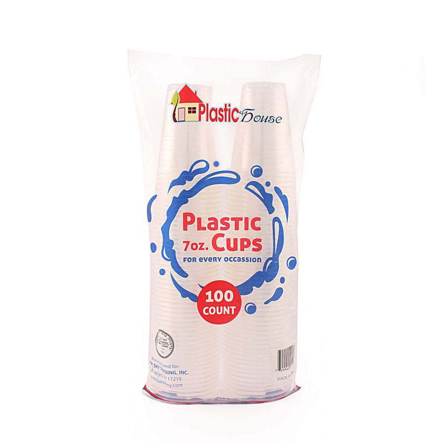 Clear Plastic Cups 7 oz - 100 Count