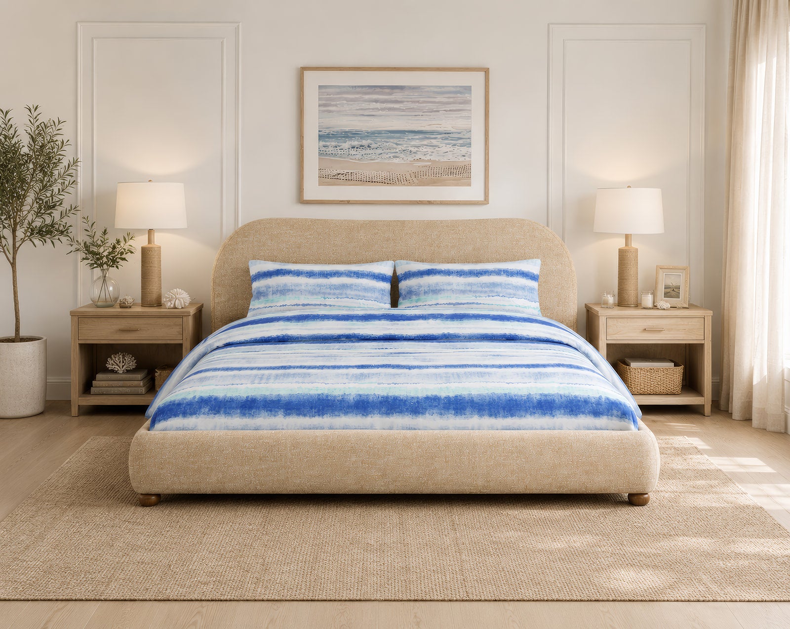 Luxe Meridian Blue Bedding Set - 8 Piece