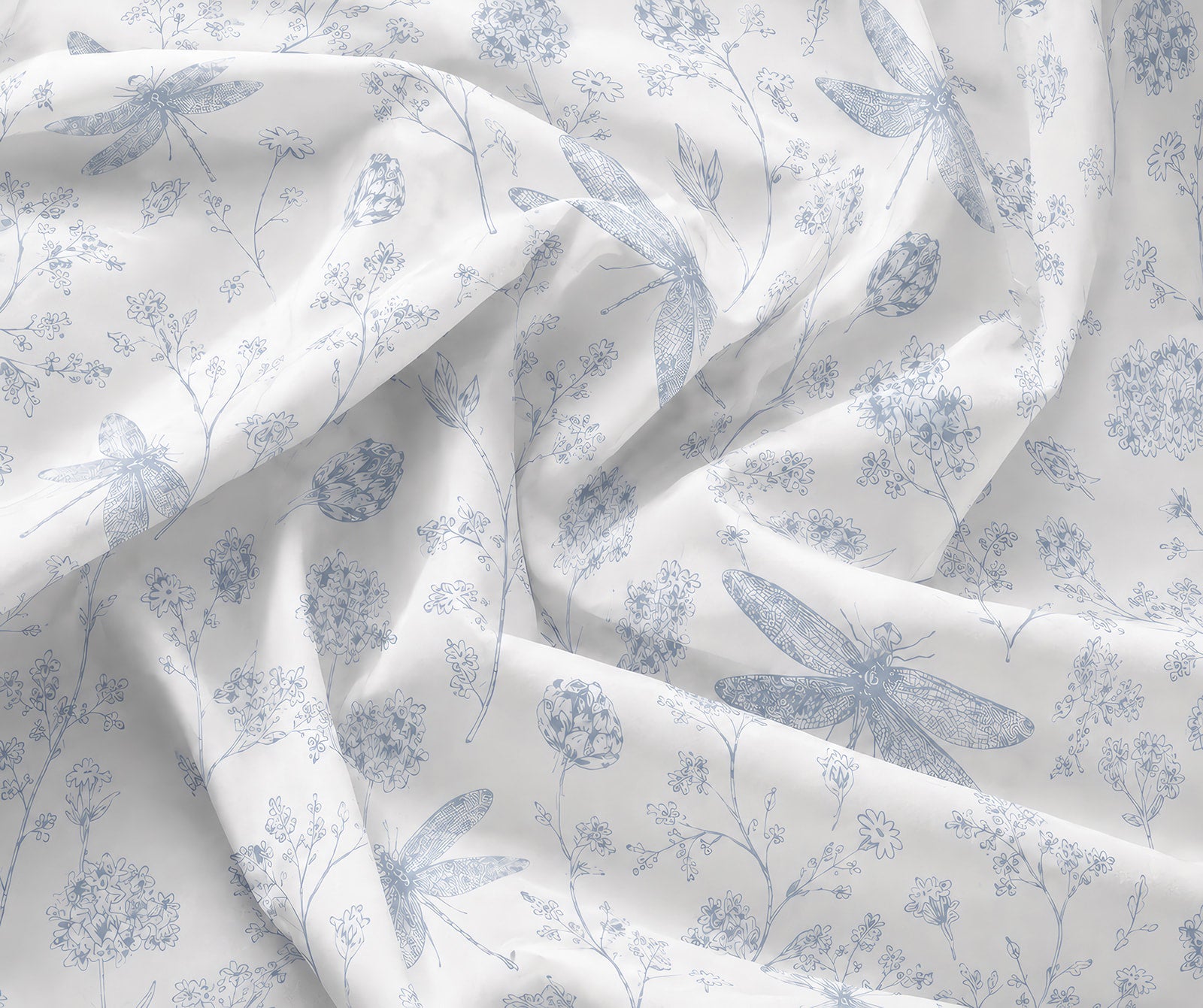 Luxe Dragonfly Garden Blue Bedding Set - 6 Piece
