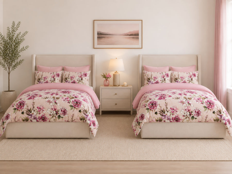 Blush Groove Bedding Set - 8 Piece