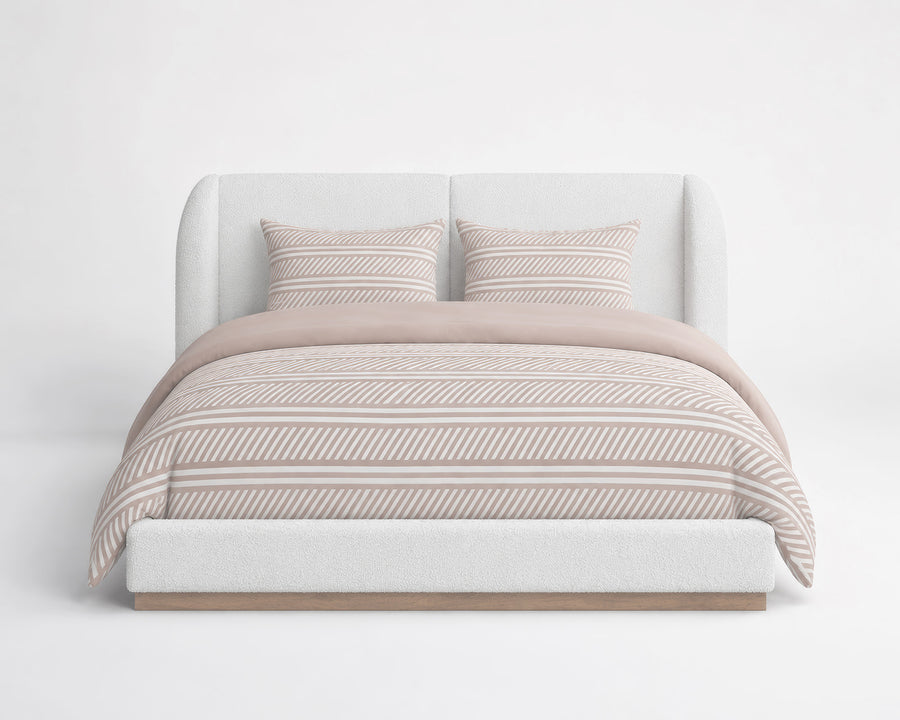 Luxe Slanted Stripe Bedding Set on bed