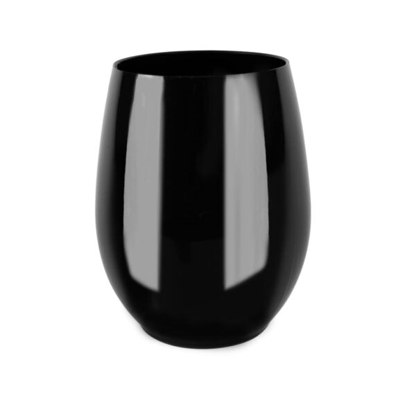 Stemless 12oz Goblets in Black- 6 Count - The Closeout Connection