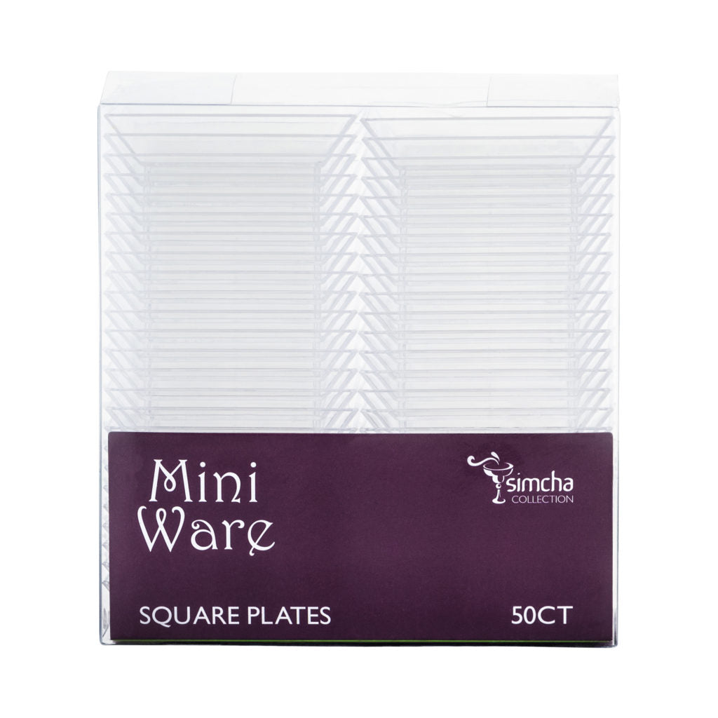 MiniWare Clear Square Plates 2" - 50 Count