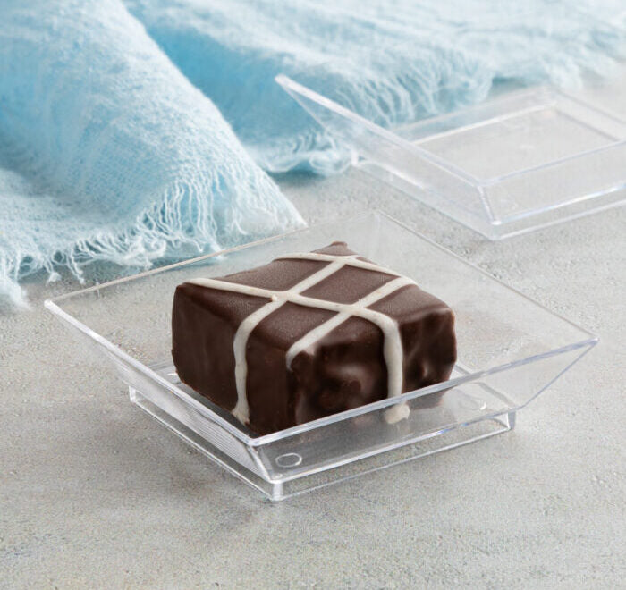 MiniWare Clear Square Plates 2" - 50 Count