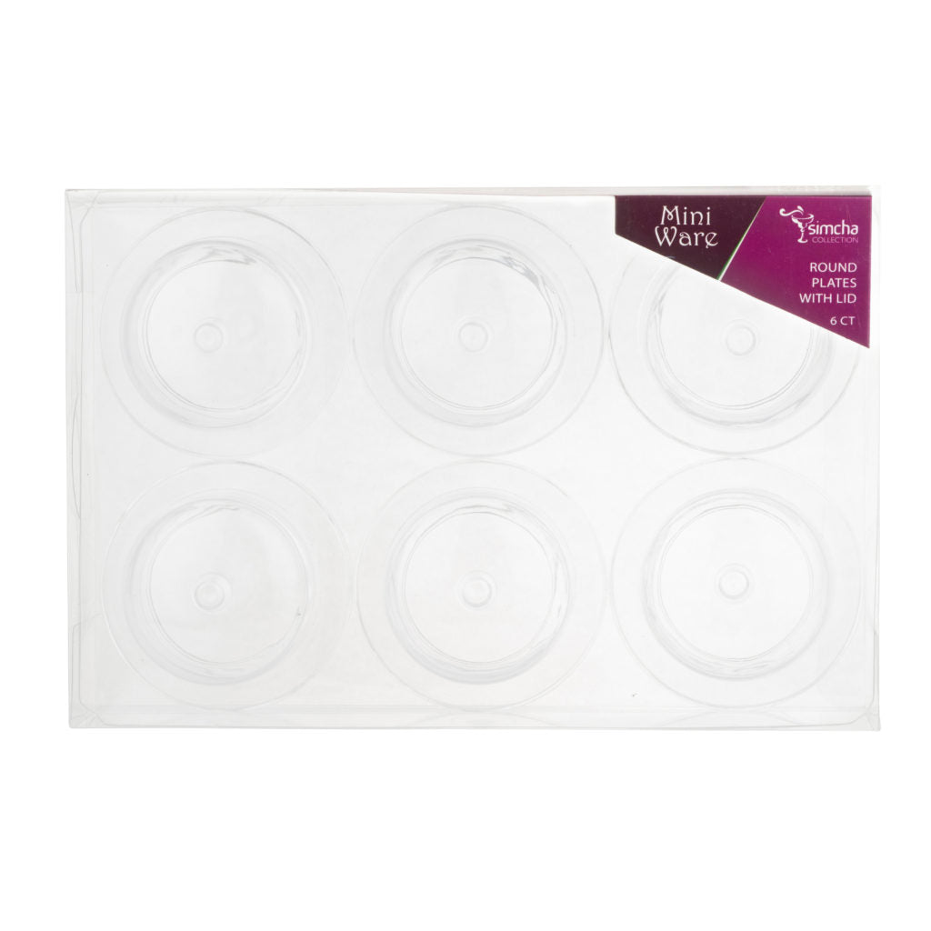 MiniWare Round Plates With Lids Clear - 6 Count