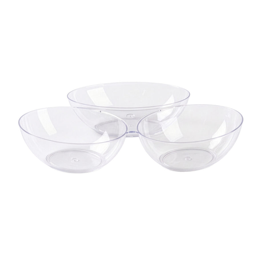 MiniWare Clear Oval 3 Section Dish 6.25″ - 5 Count
