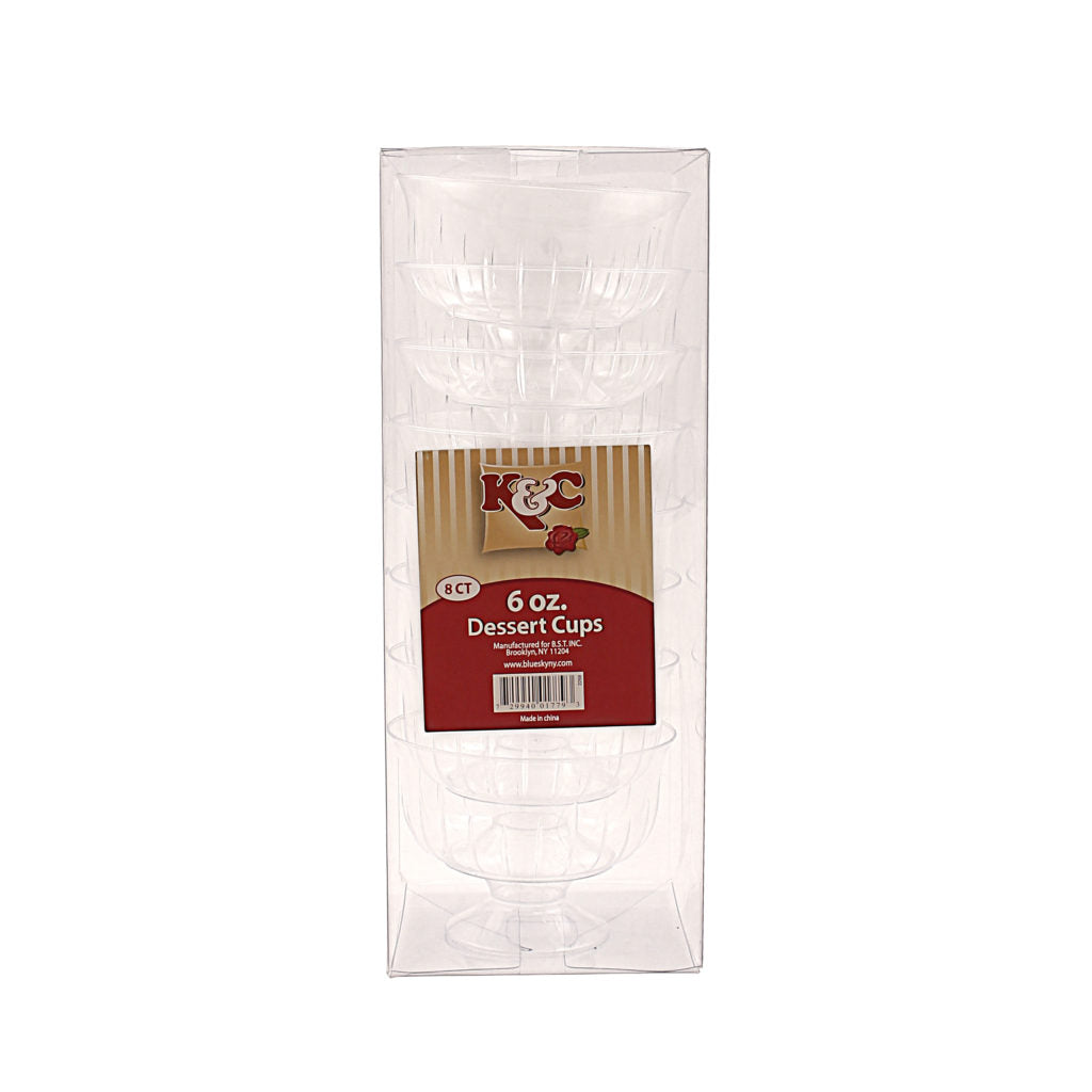 Clear Ice Cream Cups 6 oz - 8 Count - The Closeout Connection