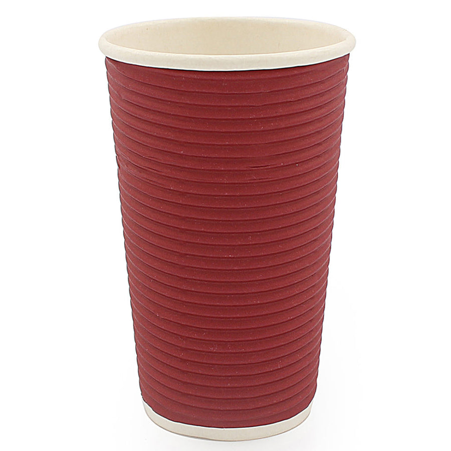 Ripple Cups 16 oz Burgundy - 12 Count - The Closeout Connection