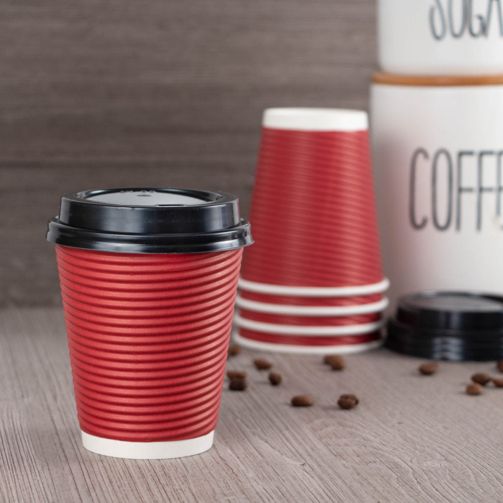 Ripple Cups 16 oz Burgundy - 12 Count - The Closeout Connection