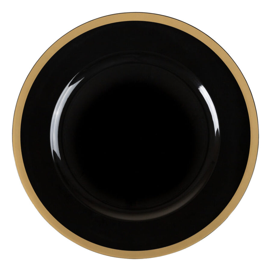 Black with Gold Rim 13" Chargers - The Closeout Connection