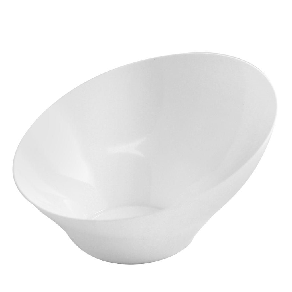 Angled Collection Large White Serving Bowl#Color_White