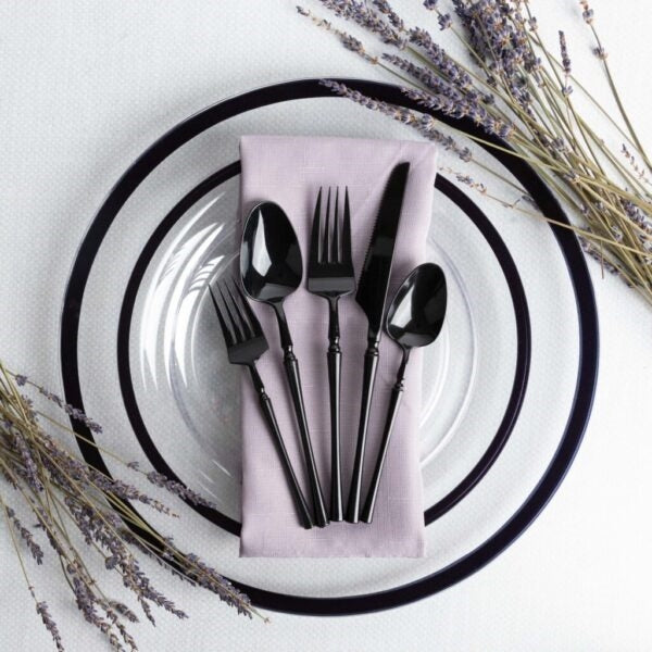 Black 40 count by Infinity Flatware - The Closeout Connection