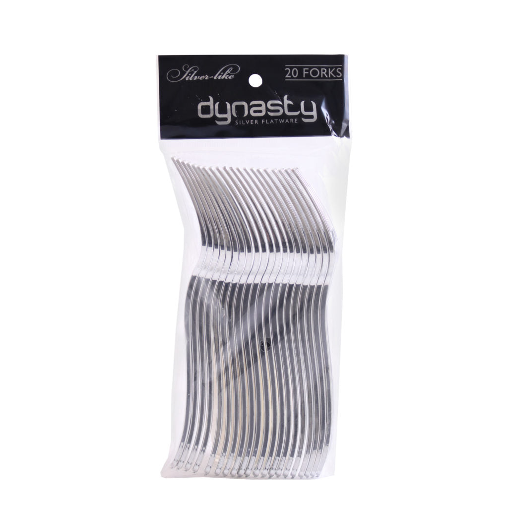 Dynasty Silver Flatware Forks - 20 Count#Color_Silver#Type_Forks#Count_20 Count