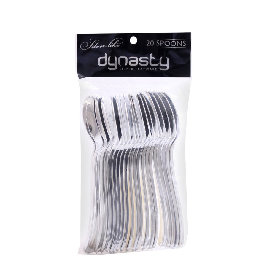 Dynasty Silver Flatware Spoons - 20 Count