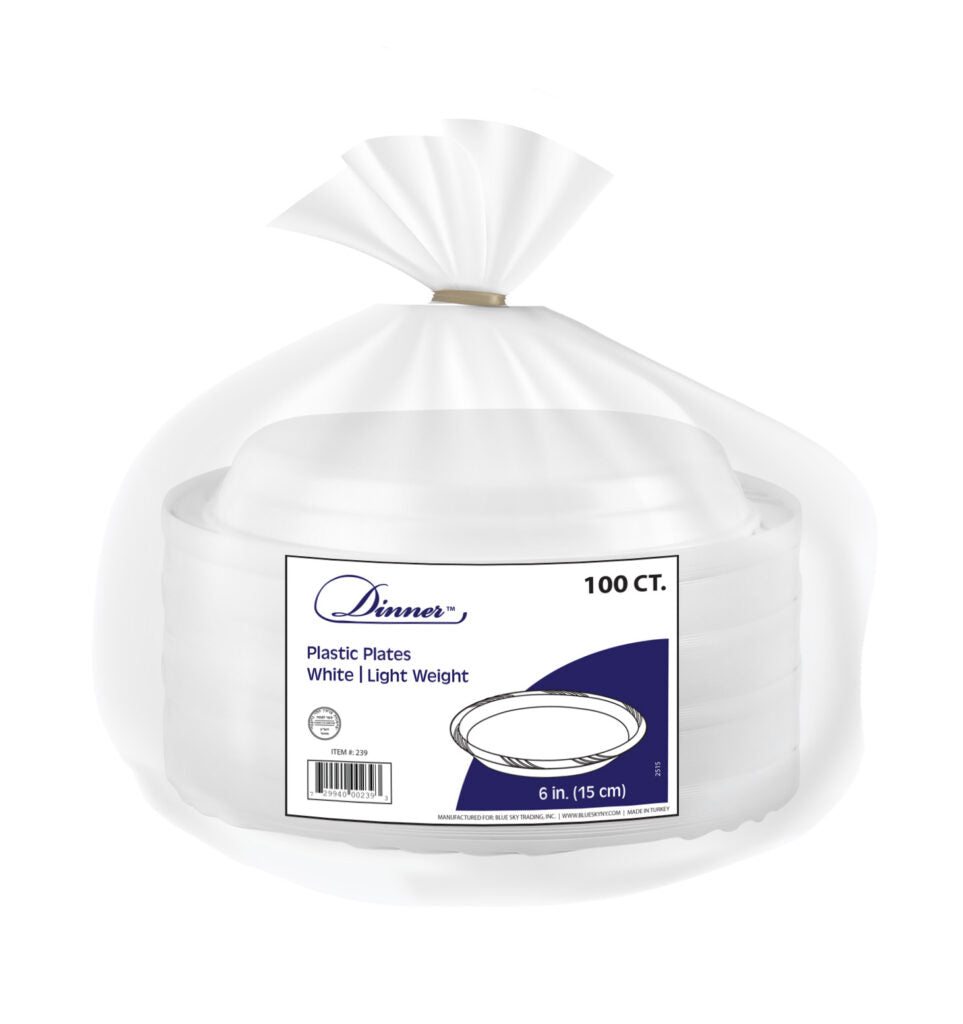 Dinner Collection White - 100 ct - The Closeout Connection#Color_White#Size_6" B & B Plates