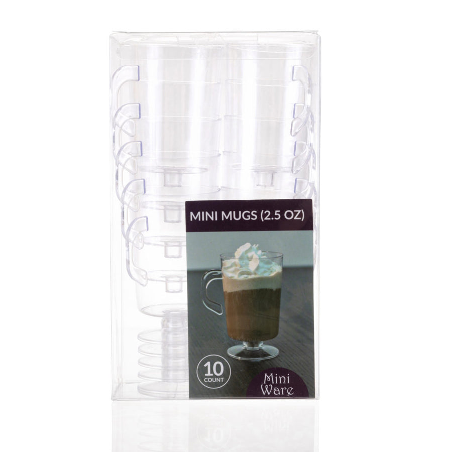 MiniWare Clear Mini Mugs 2.5 oz - 10 Count