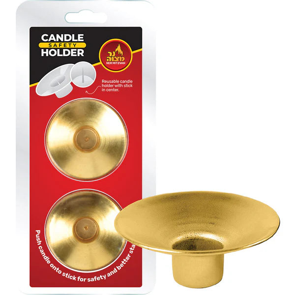 2-Pk. Safety Candle Holder Gold