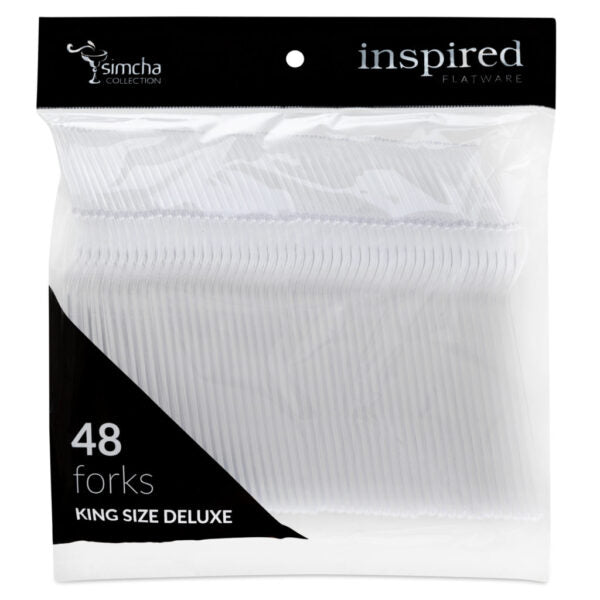 Inspired King Deluxe Clear Flatware Forks - 48 Count