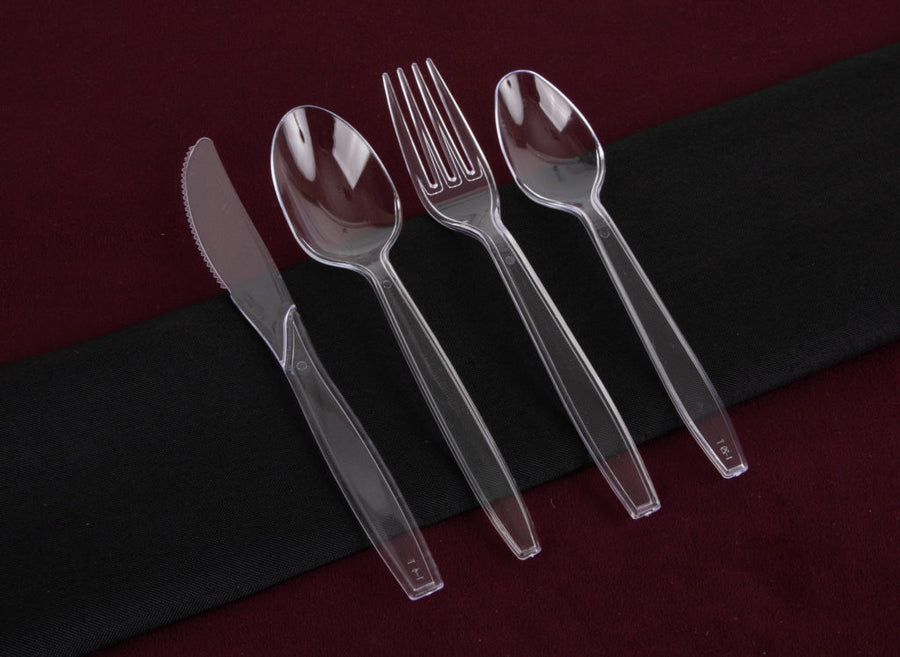 Inspired King Deluxe Clear Flatware Full Set - The Closeout Connection