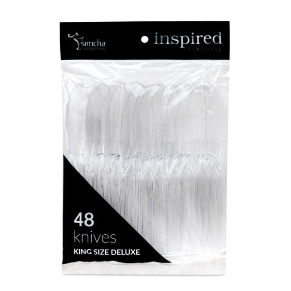 Inspired King Deluxe Clear Flatware Knives - 48 Count#Type_Knives