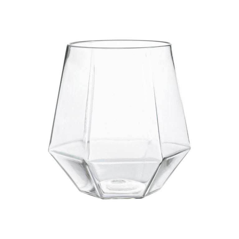 Clear Hexagon Stemless Goblets 12oz- 6 Count - The Closeout Connection