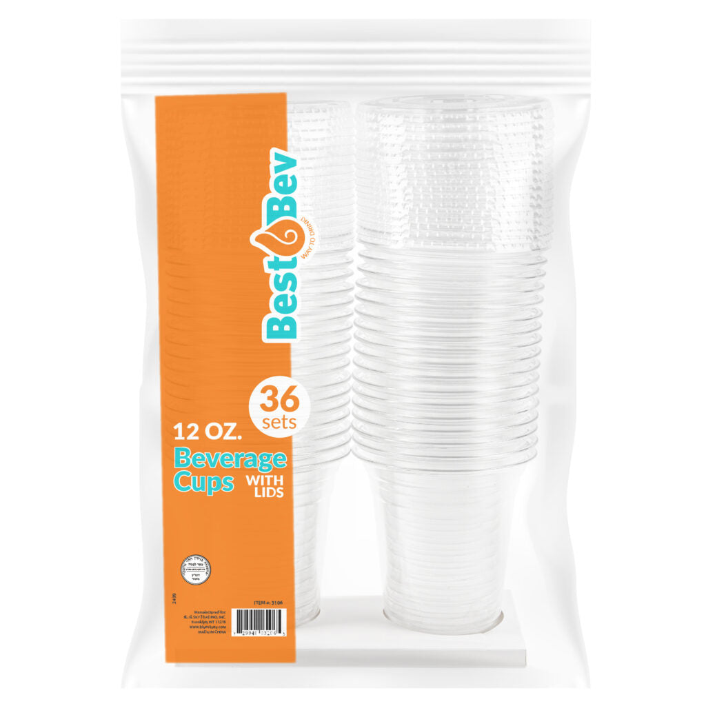 Beverage Cups With Lids 12 oz - 36 Count - The Closeout Connection#Color_Clear#Size_12 oz - 36 Count