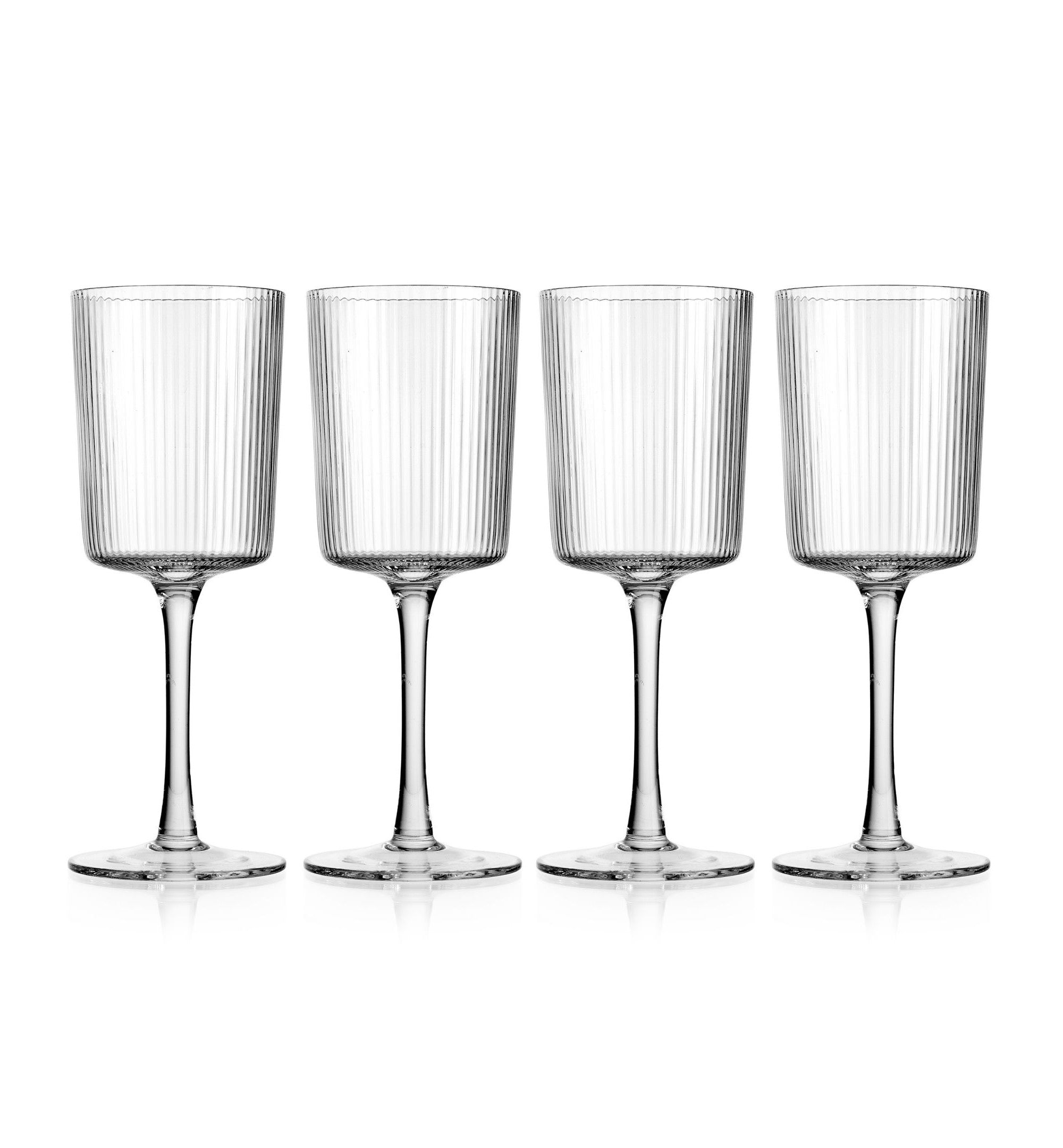 Godinger Sullivan Street Fluted White Wine Glasses - Set of 4