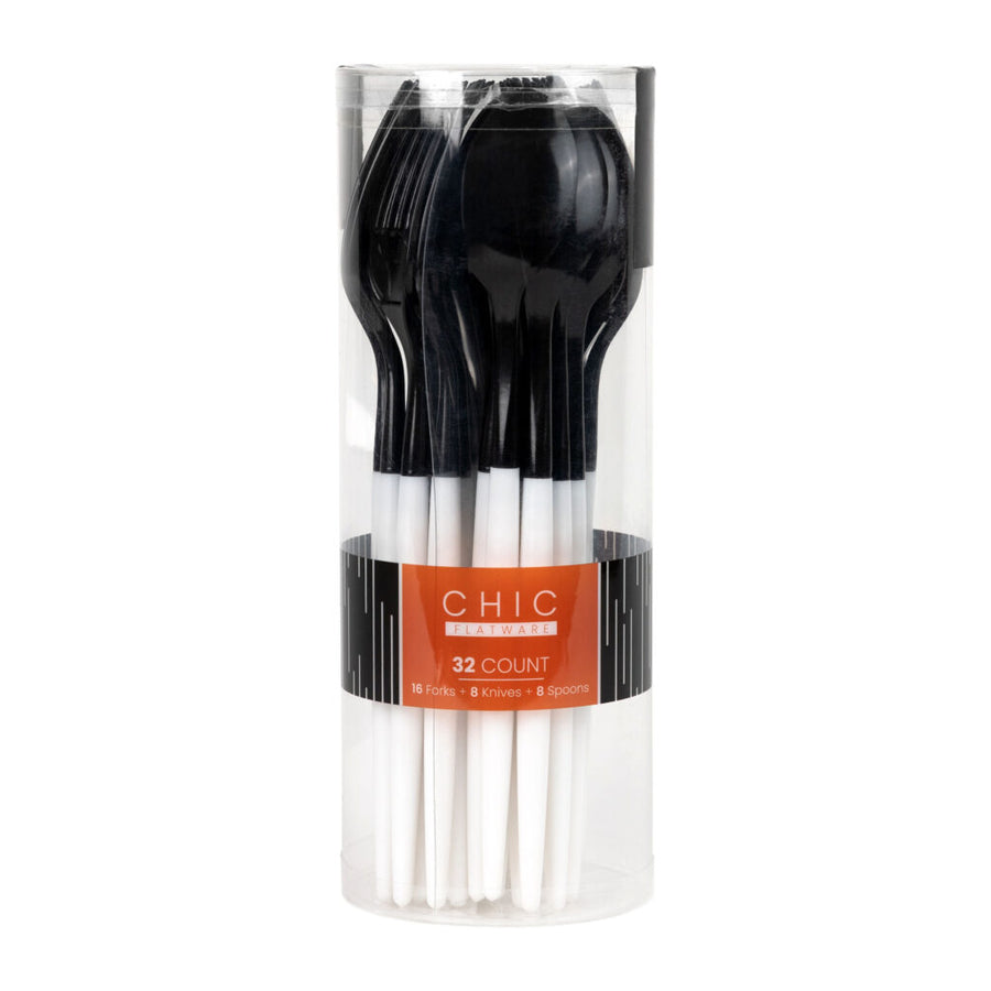 Black and White Combo by Chic Flatware - The Closeout Connection