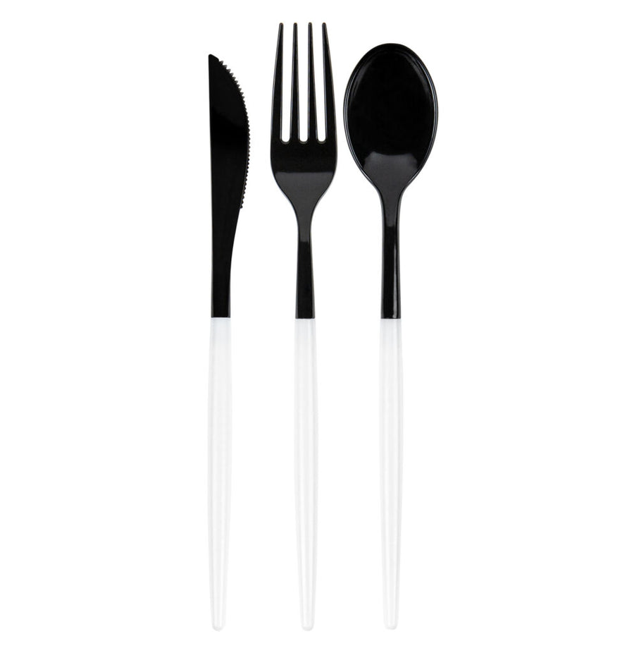 Black and White Combo by Chic Flatware - The Closeout Connection