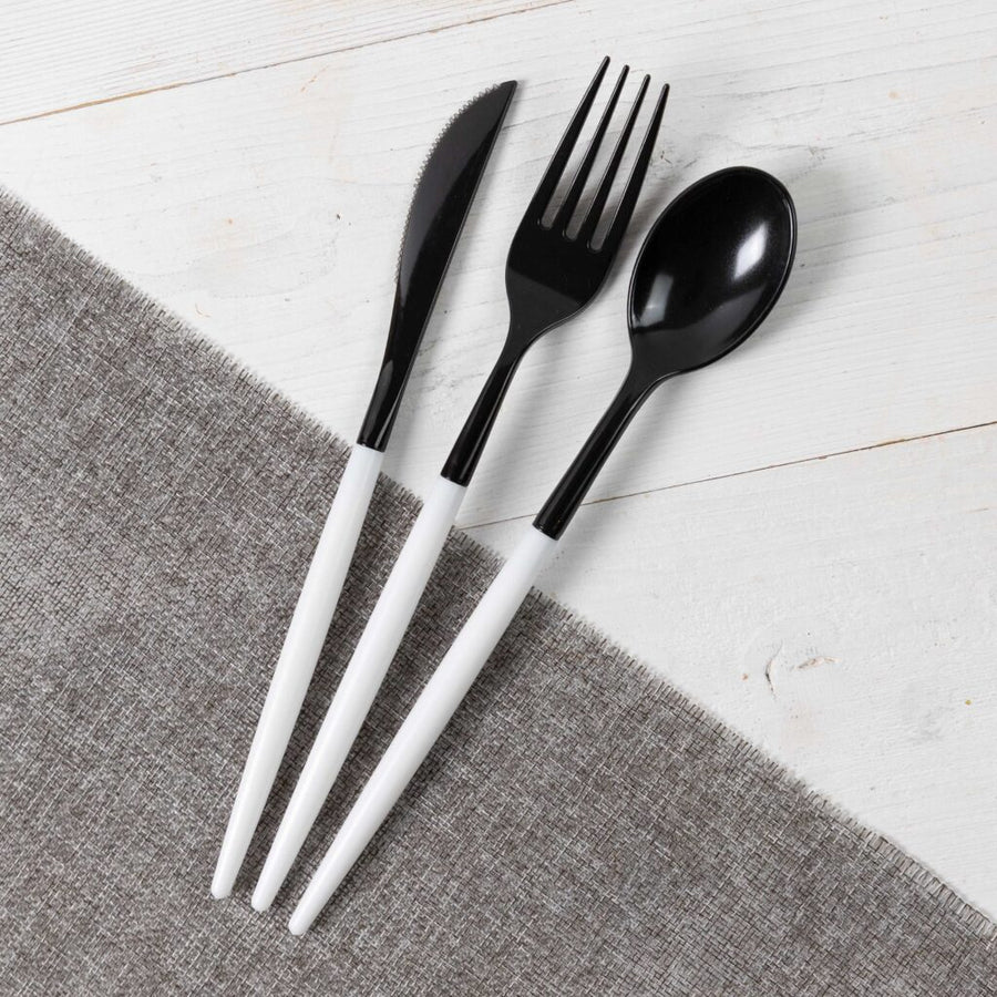 Black and White Combo by Chic Flatware - The Closeout Connection
