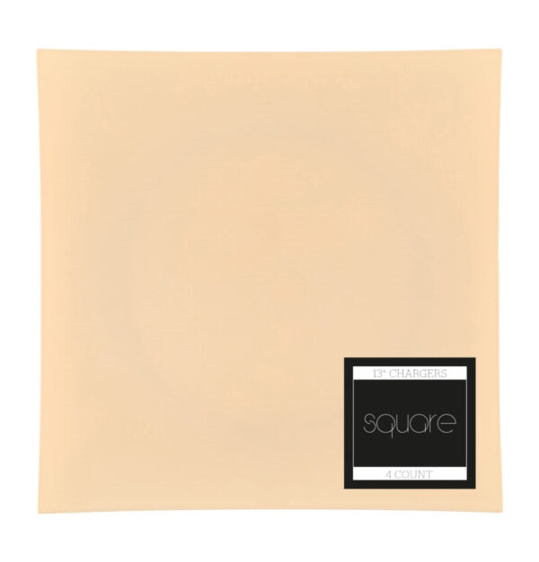 13" Square Flat Beige Chargers - The Closeout Connection