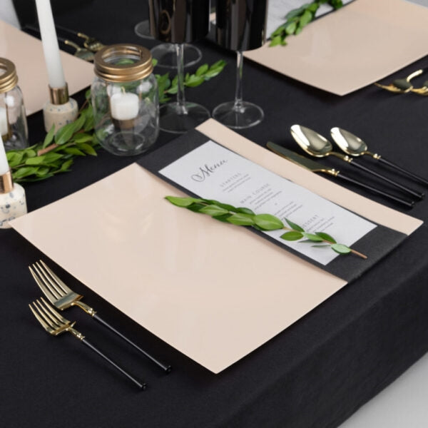 13" Square Flat Beige Chargers - The Closeout Connection