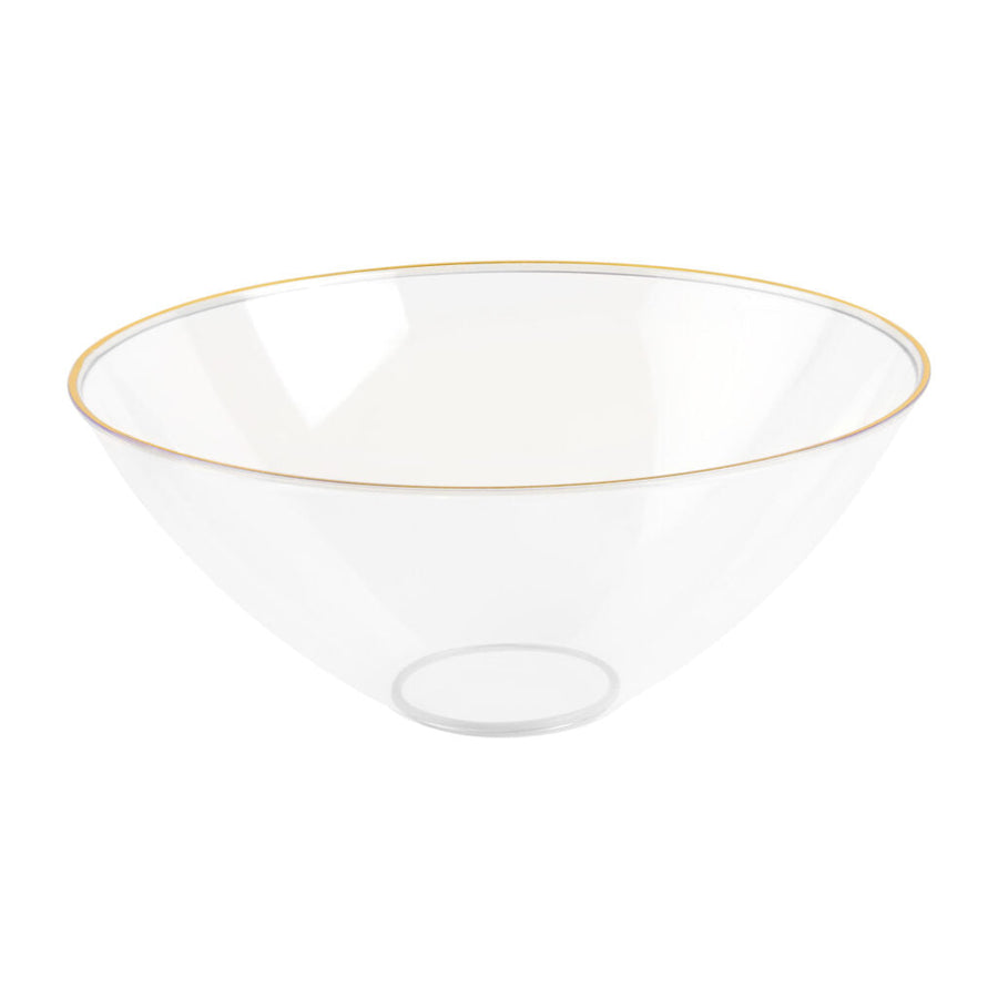 Organic Salad Bowl Clear/Gold Rim 58 oz - The Closeout Connection