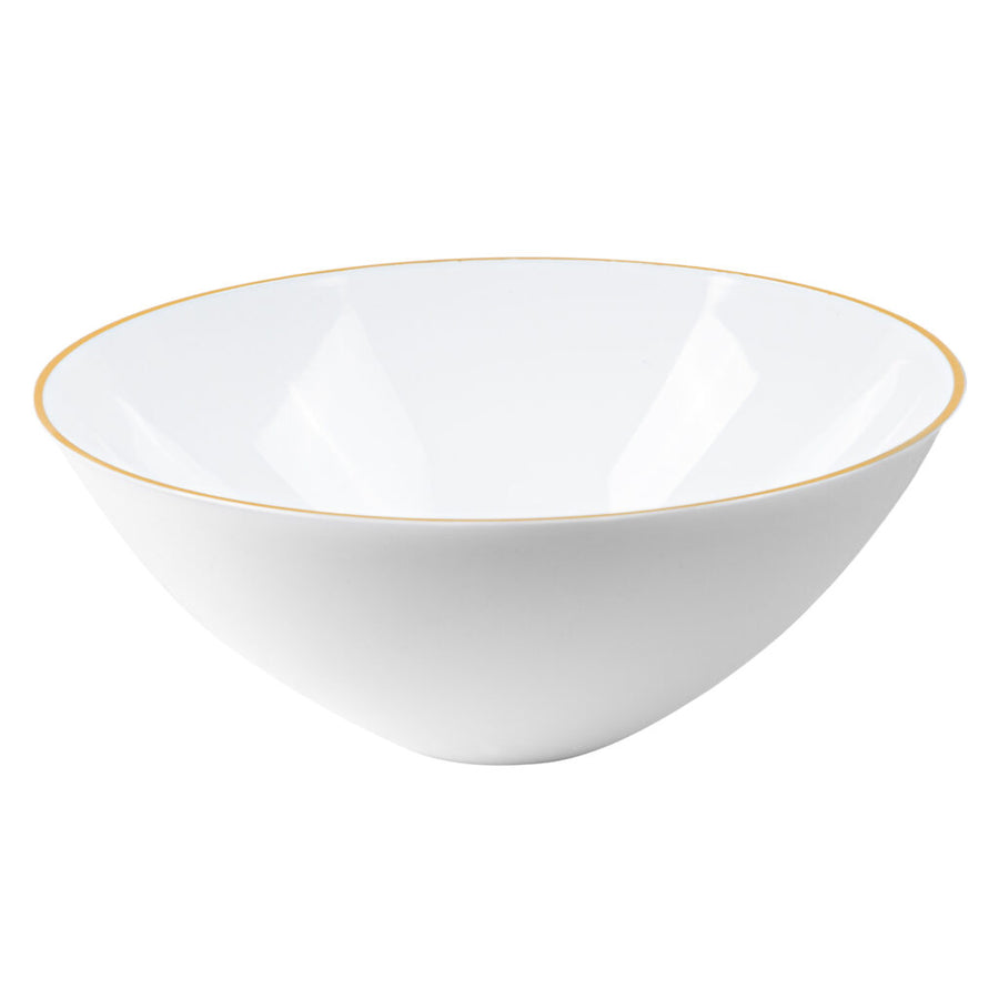 Organic Salad Bowl White/Gold Rim 112 oz - 1 Count