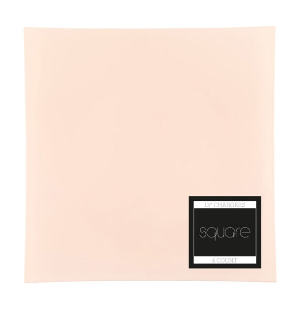 13" Square Flat Pink Chargers - The Closeout Connection