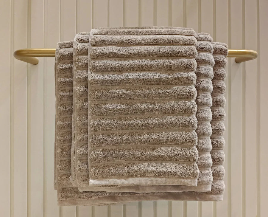 Ribbonette Taupe Bath Towel
