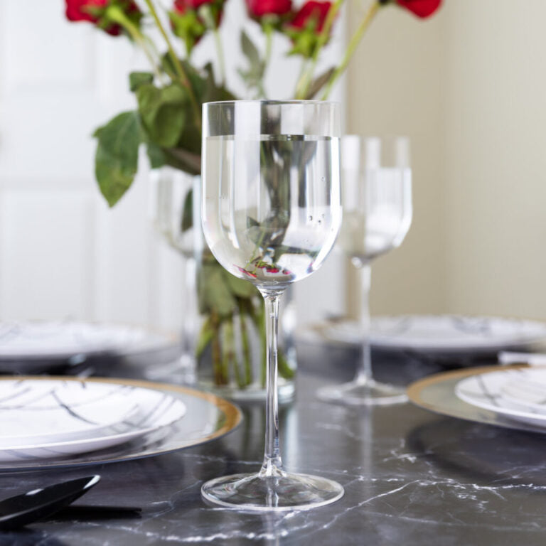 Clear Wine Goblets 12oz- 5 Count - The Closeout Connection